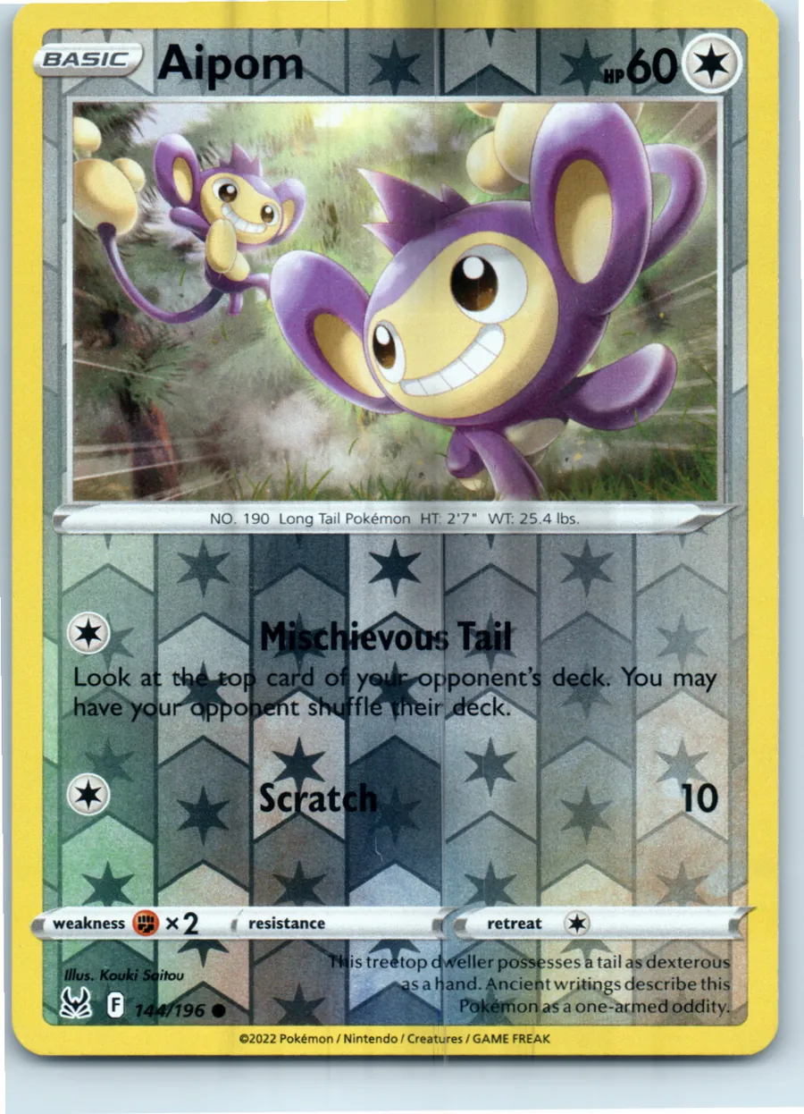 Aipom 144/196 front, the actual card for sale