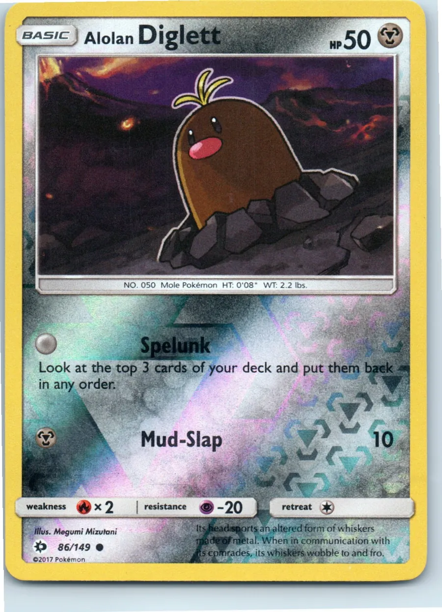 Alolan Diglett 86/149 front, the actual card for sale