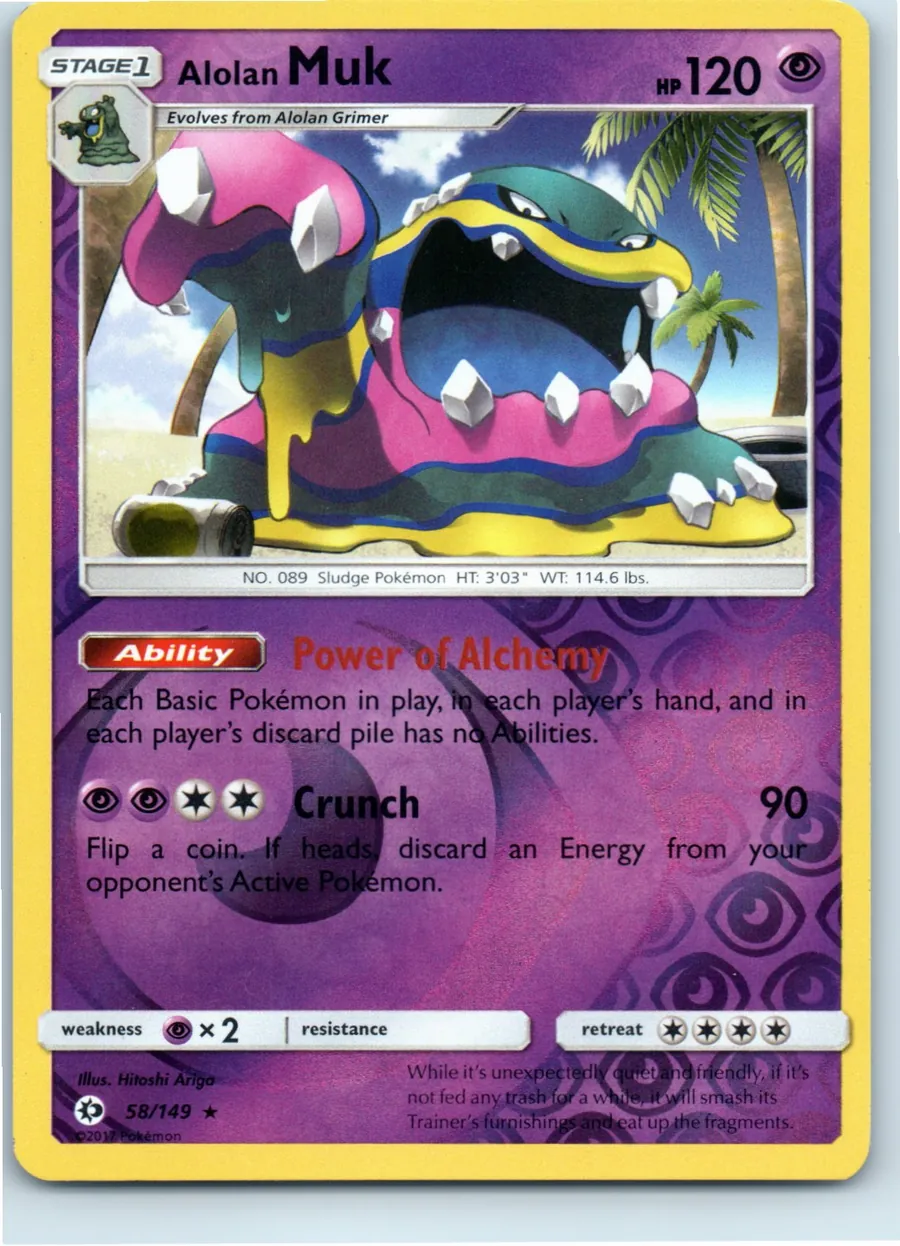 Alolan Muk 58/149 front, the actual card for sale