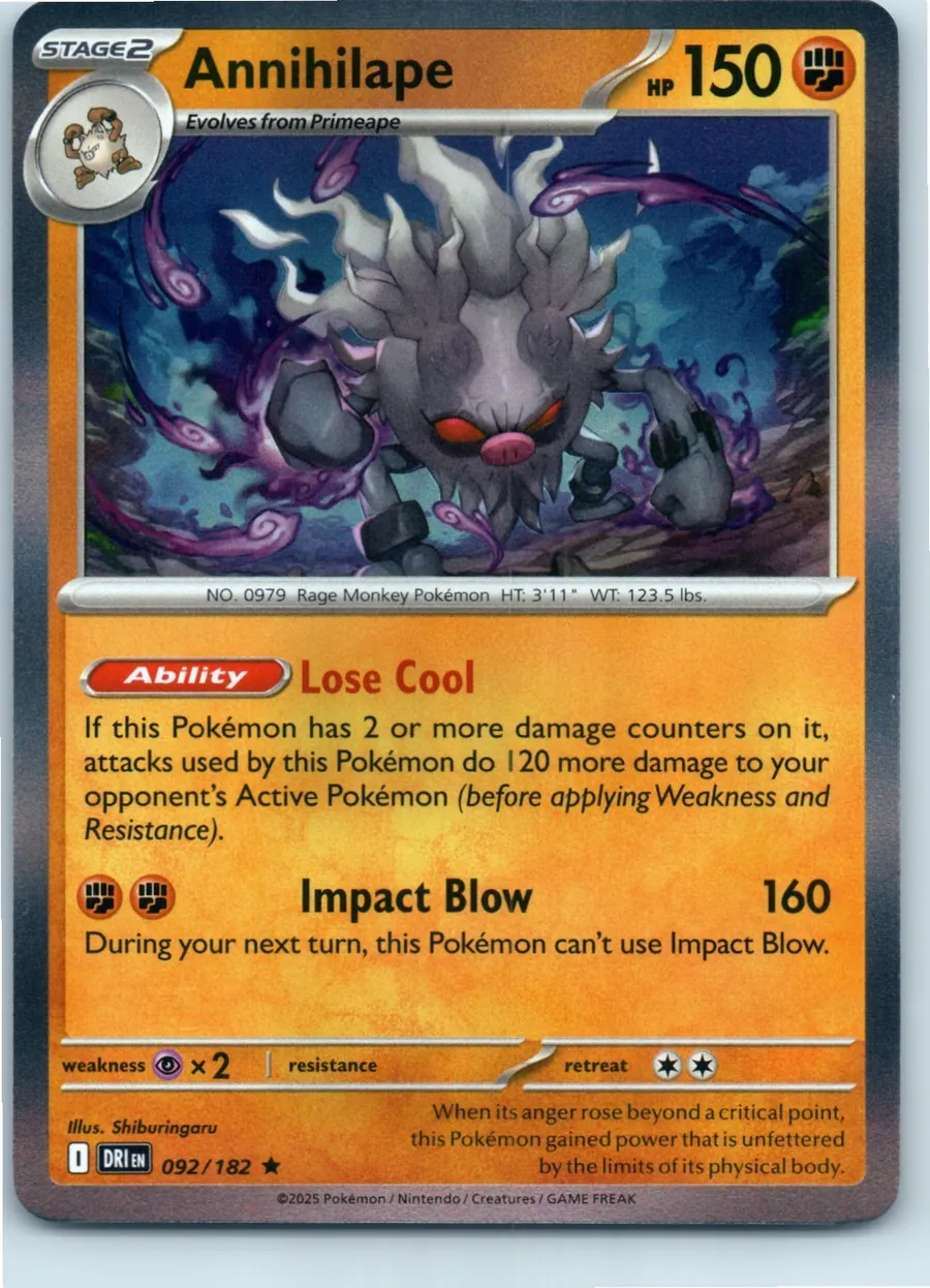 Annihilape 092/182 front, the actual card for sale