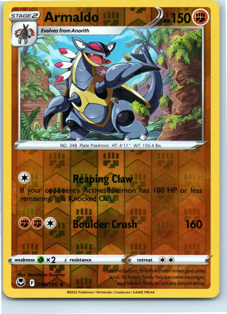 Armaldo 096/195 front, the actual card for sale
