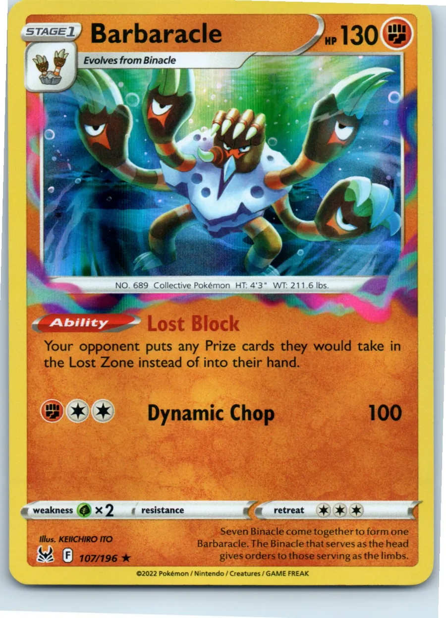 Barbaracle 107/196 front, the actual card for sale