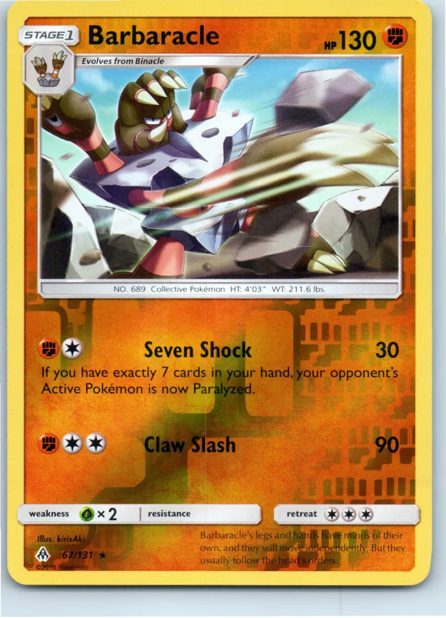 Barbaracle 67/131 front, the actual card for sale