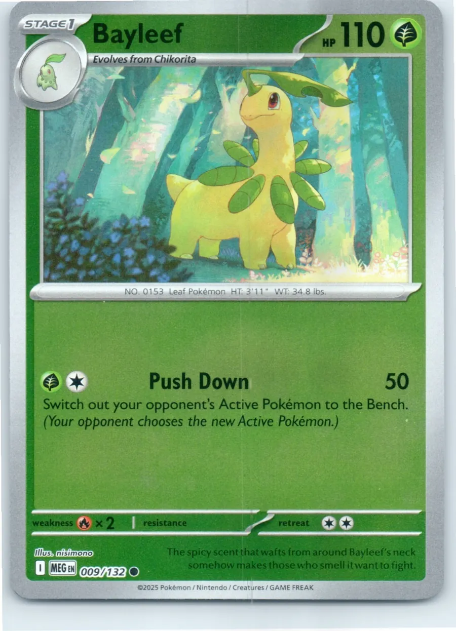 Bayleef 009/132 front, the actual card for sale