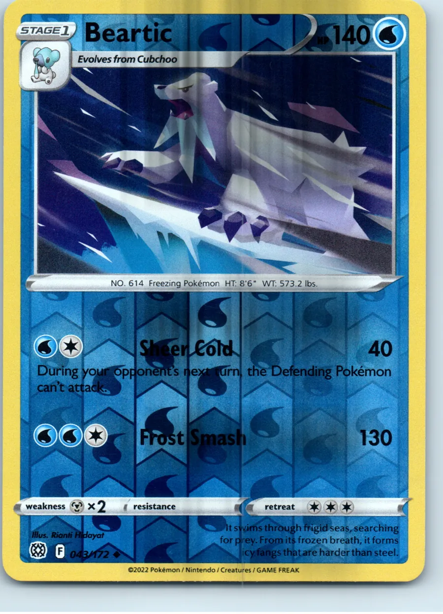 Beartic 043/172 front, the actual card for sale