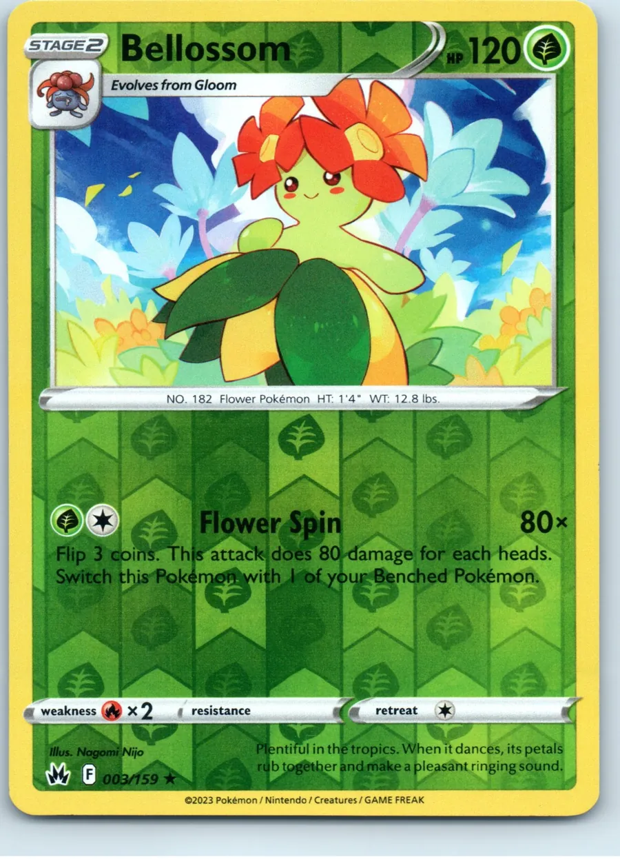 Bellossom 003/159 front, the actual card for sale