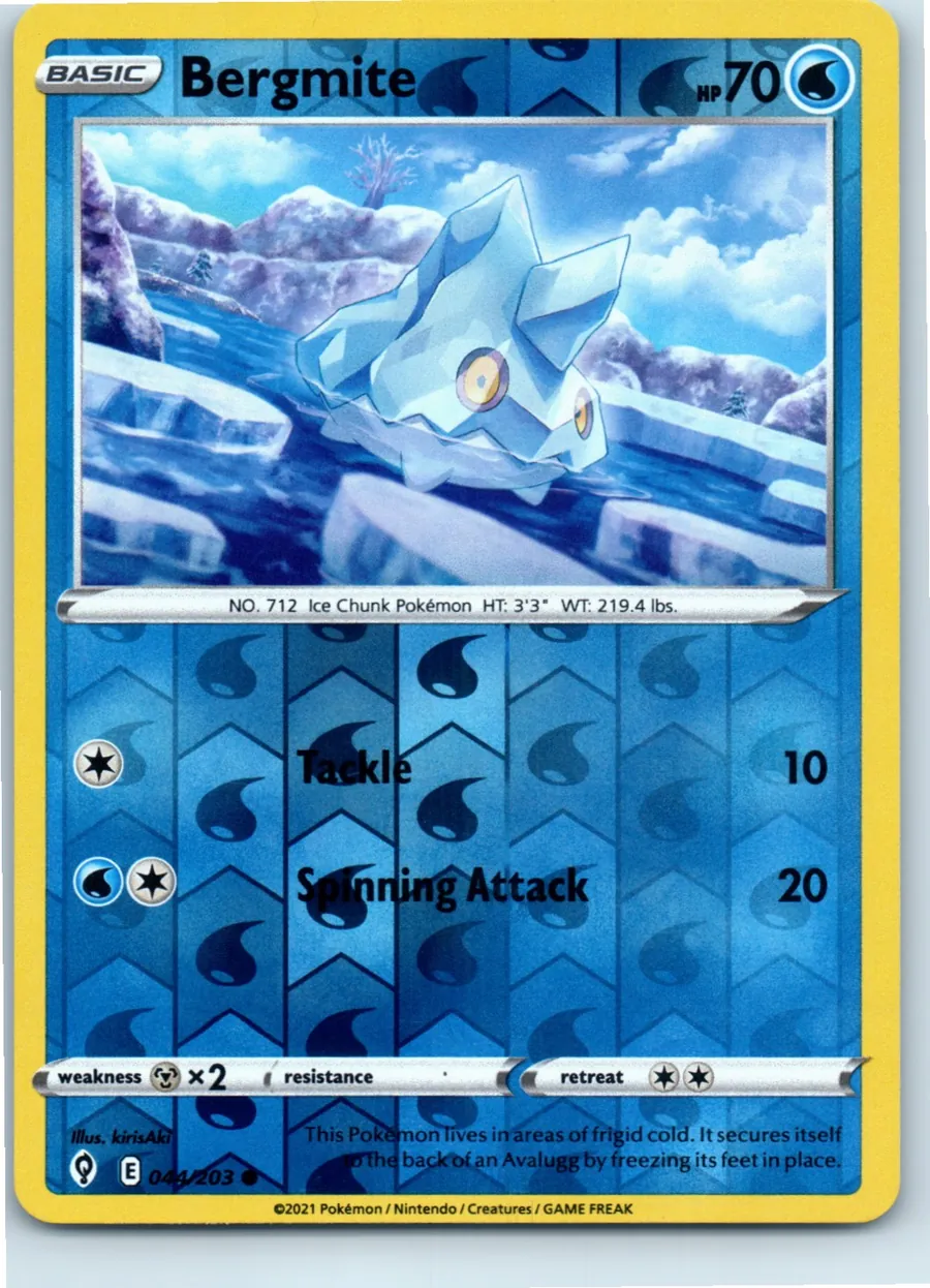 Bergmite 044/203 front, the actual card for sale