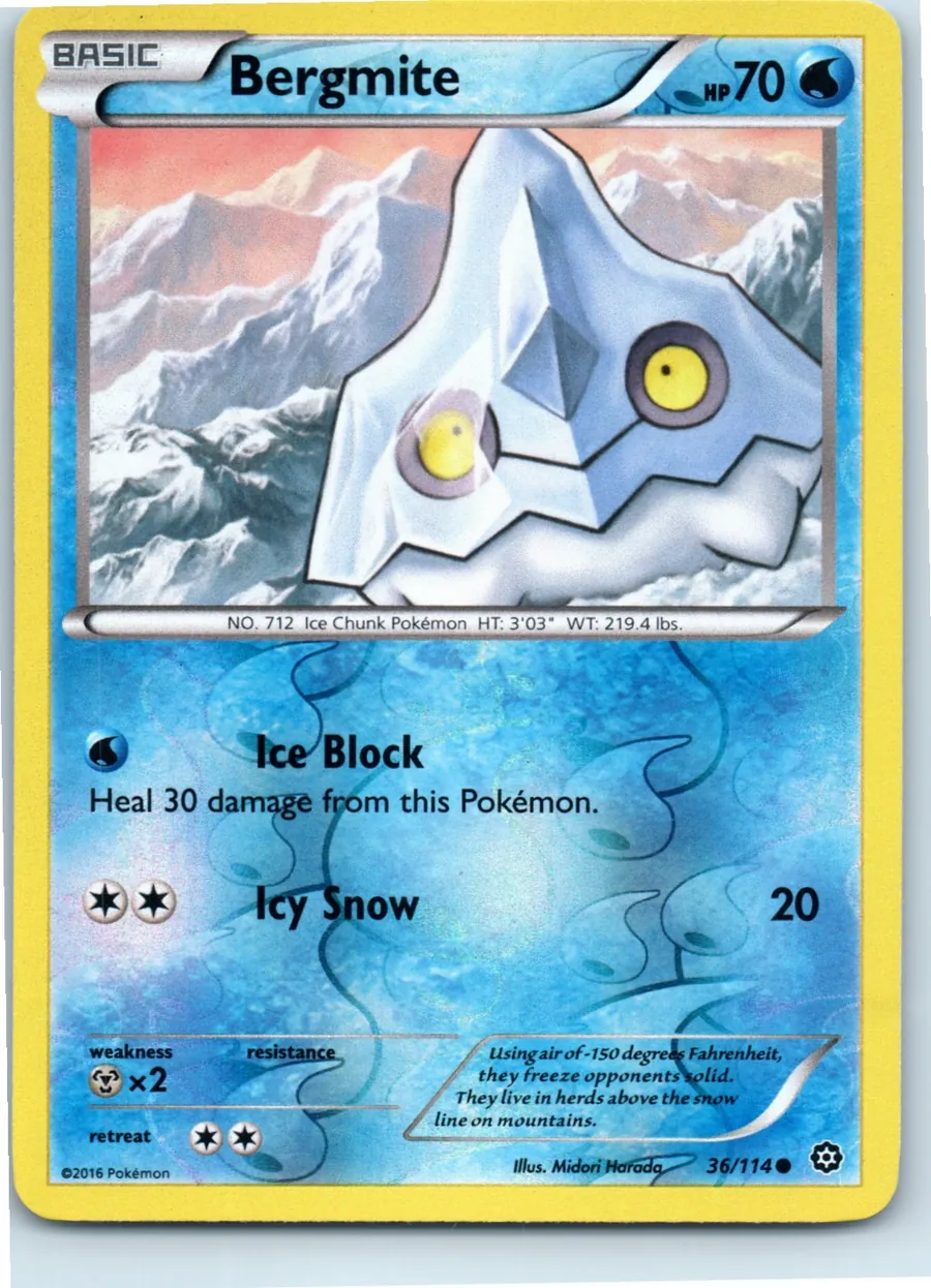 Bergmite 36/114 front, the actual card for sale