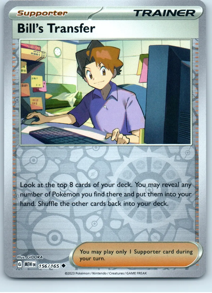Bill's Transfer 156/165 front, the actual card for sale