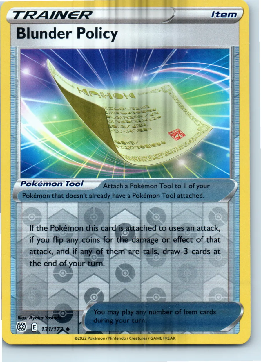 Blunder Policy 131/172 front, the actual card for sale