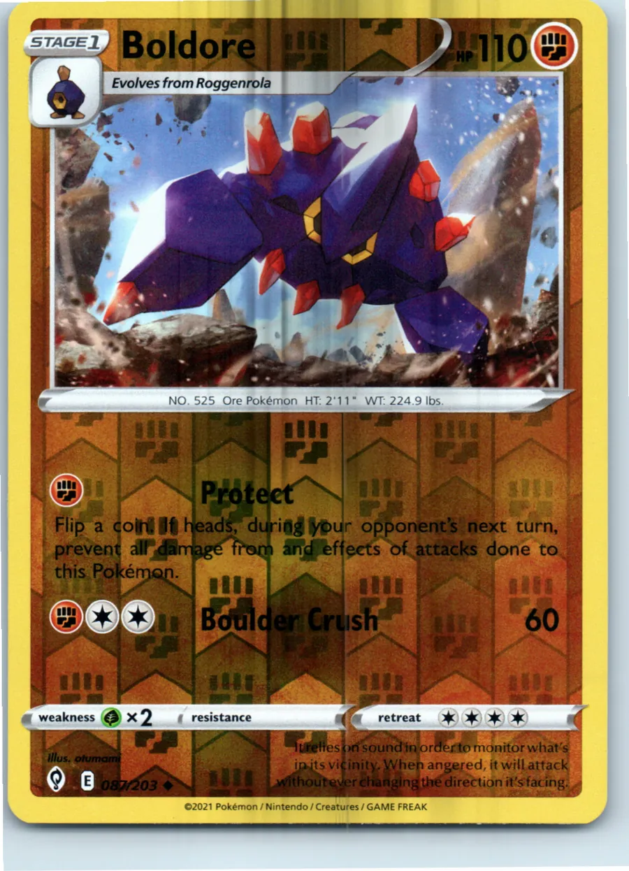 Boldore 087/203 front, the actual card for sale