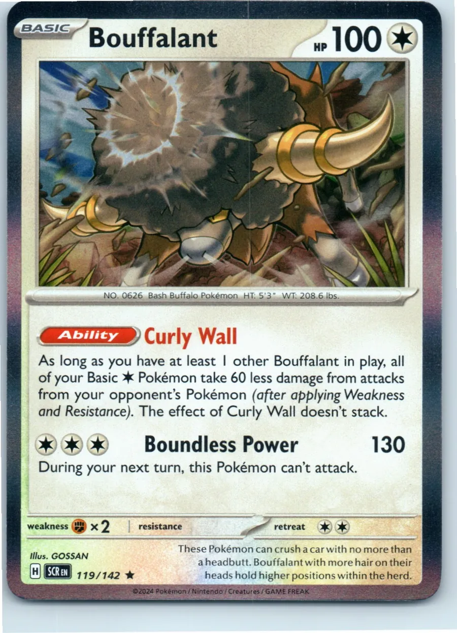 Bouffalant 119/142 front, the actual card for sale