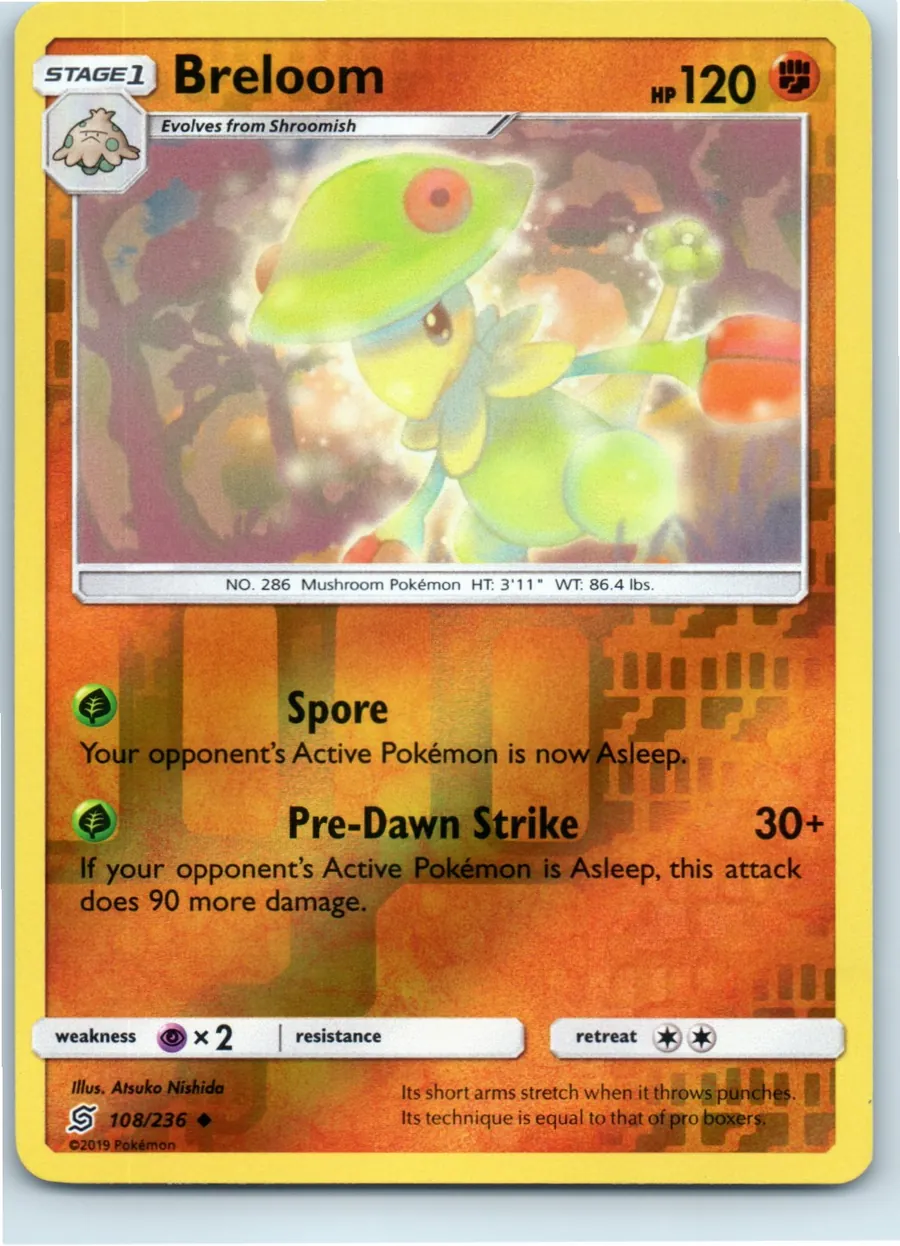 Breloom 108/236 front, the actual card for sale