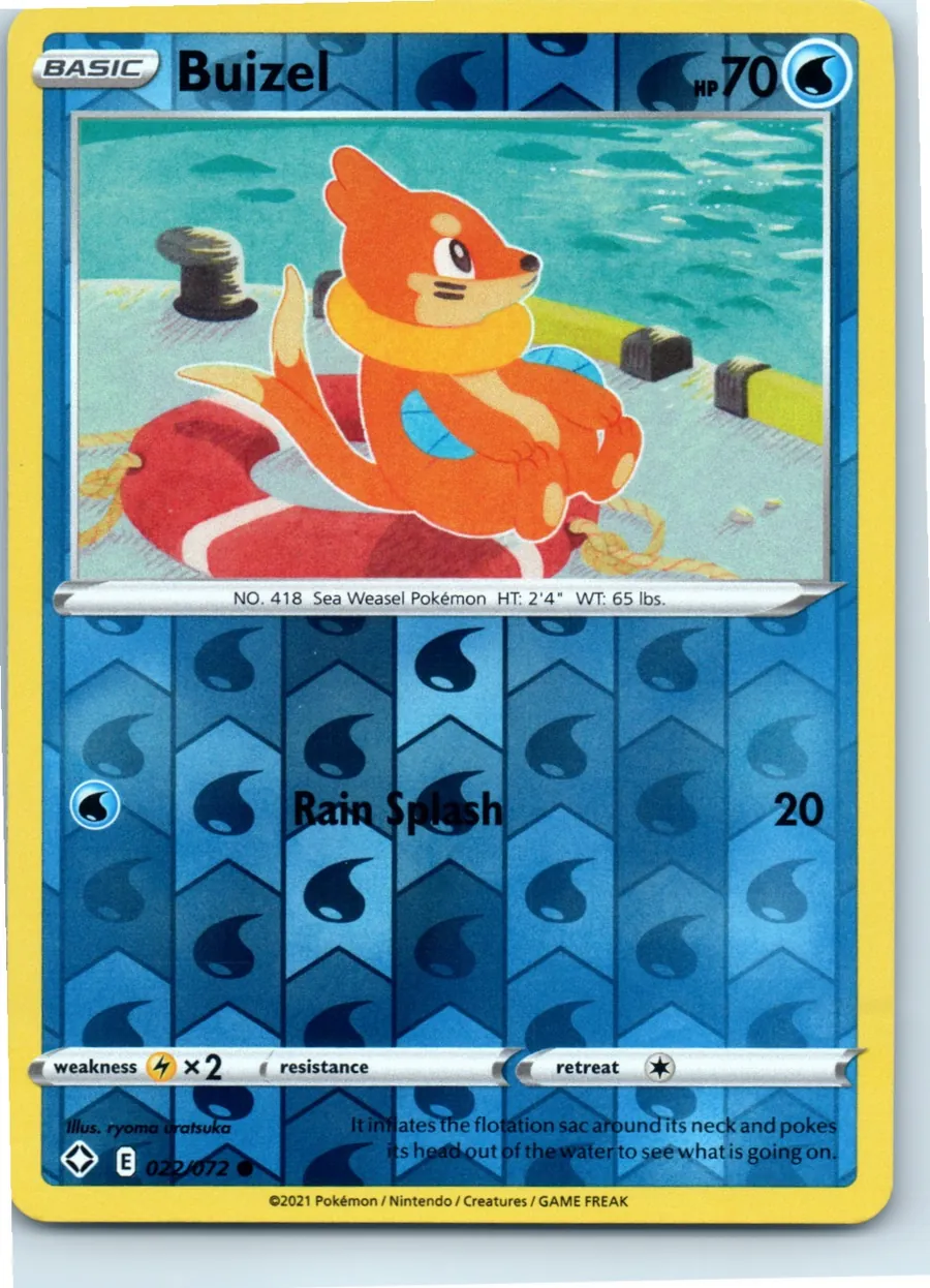 Buizel 022/072 front, the actual card for sale