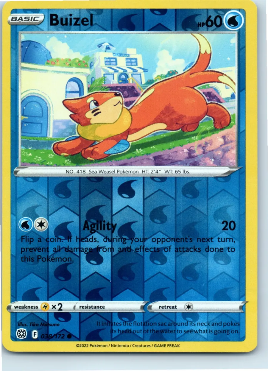 Buizel 038/172 front, the actual card for sale