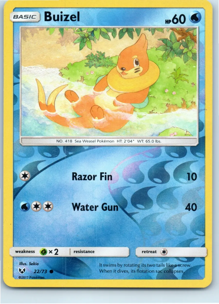 Buizel 22/73 front, the actual card for sale