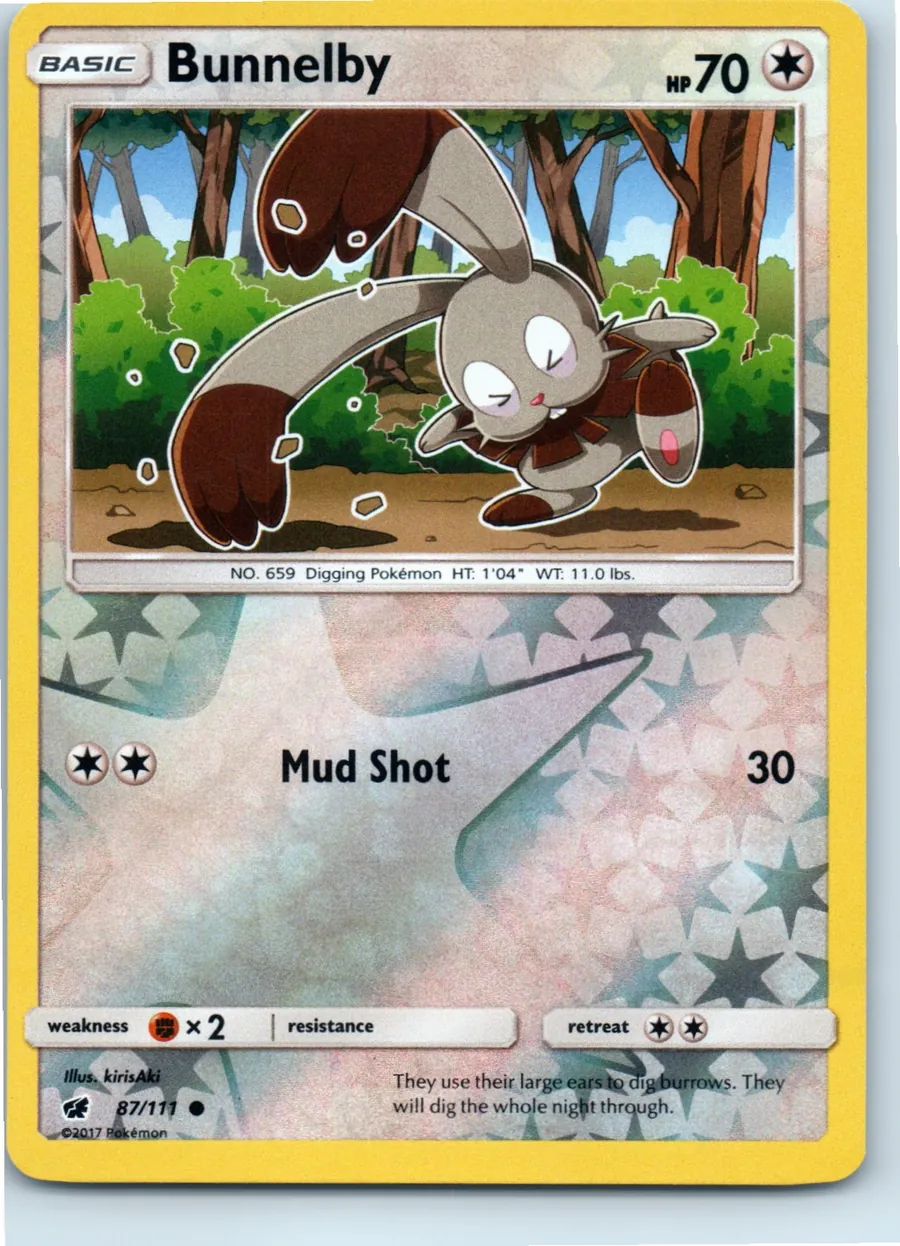Bunnelby 87/111 front, the actual card for sale