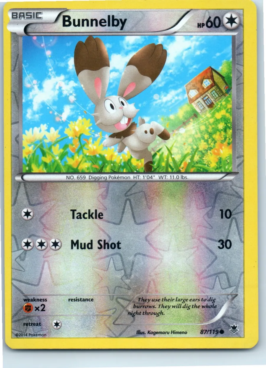 Bunnelby 87/119 front, the actual card for sale