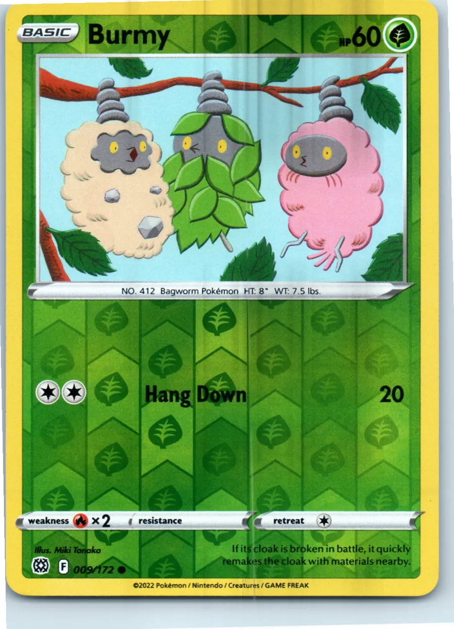 Burmy 009/172 front, the actual card for sale