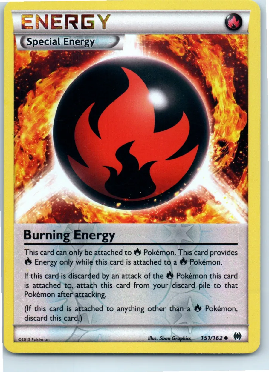 Burning Energy 151/162 front, the actual card for sale