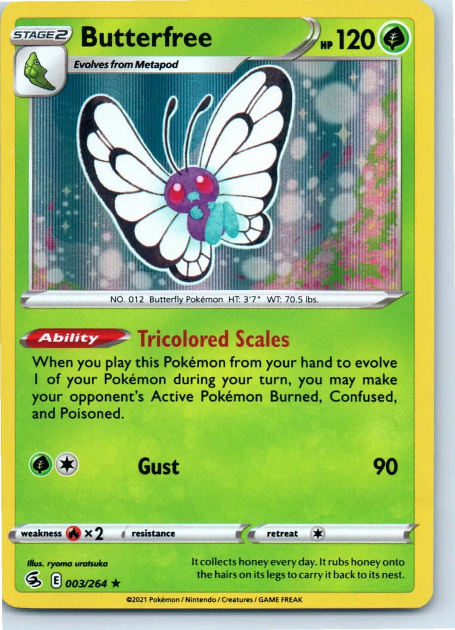 Butterfree 003/264 front, the actual card for sale