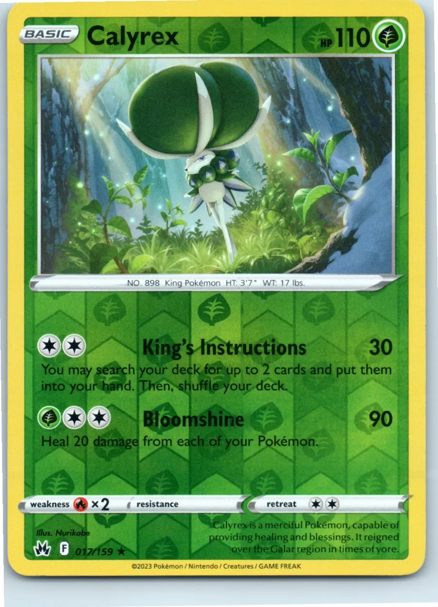 Calyrex 017/159 front, the actual card for sale