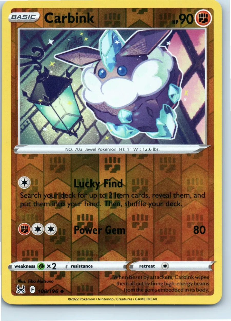 Carbink 108/196 front, the actual card for sale