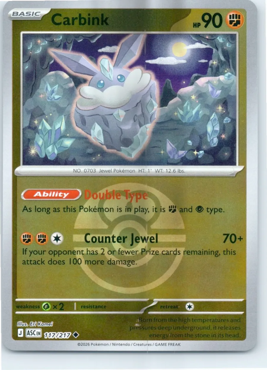 Carbink (Love Ball) 117/217 front, the actual card for sale