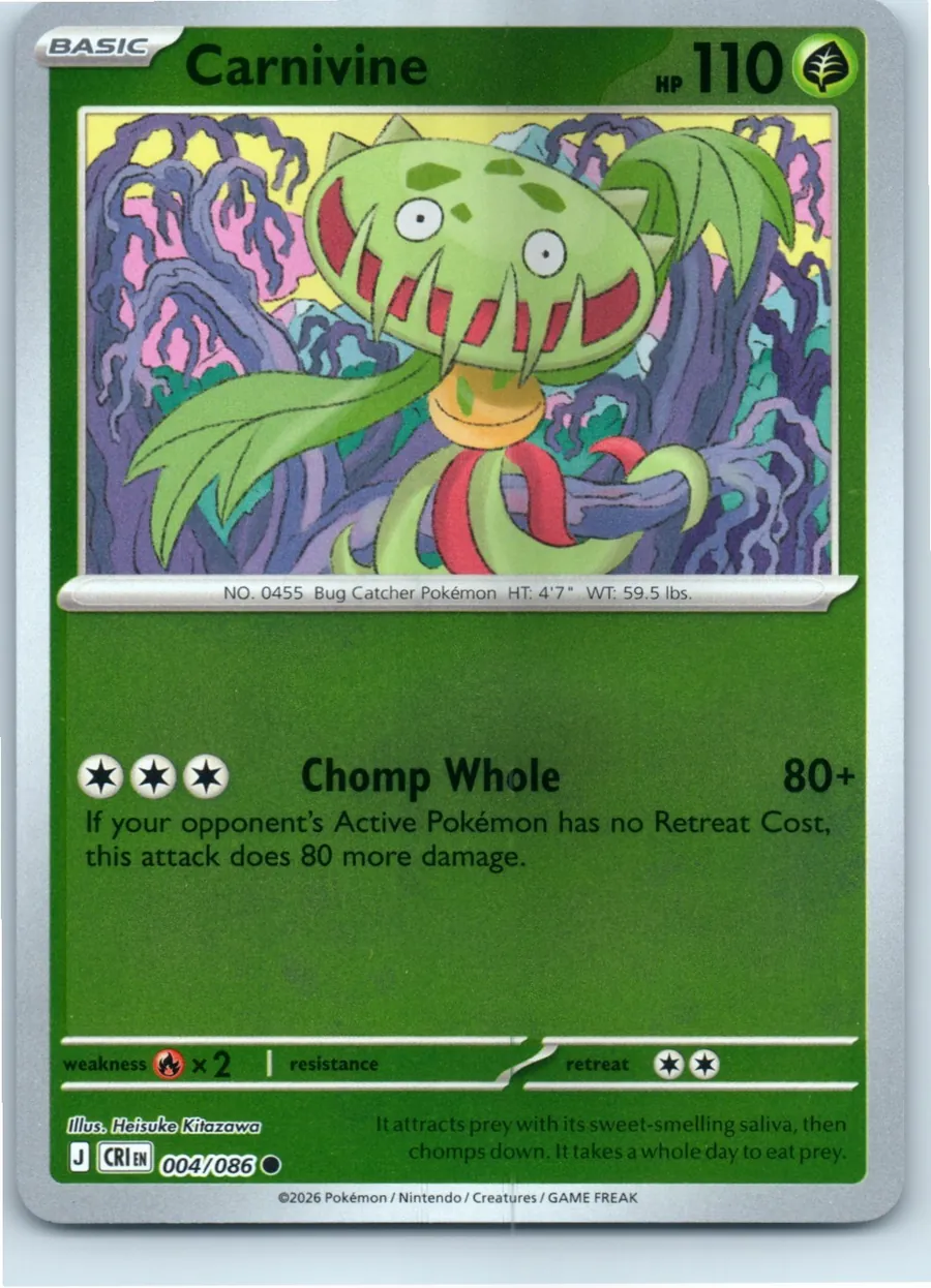 Carnivine 004/086 front, the actual card for sale