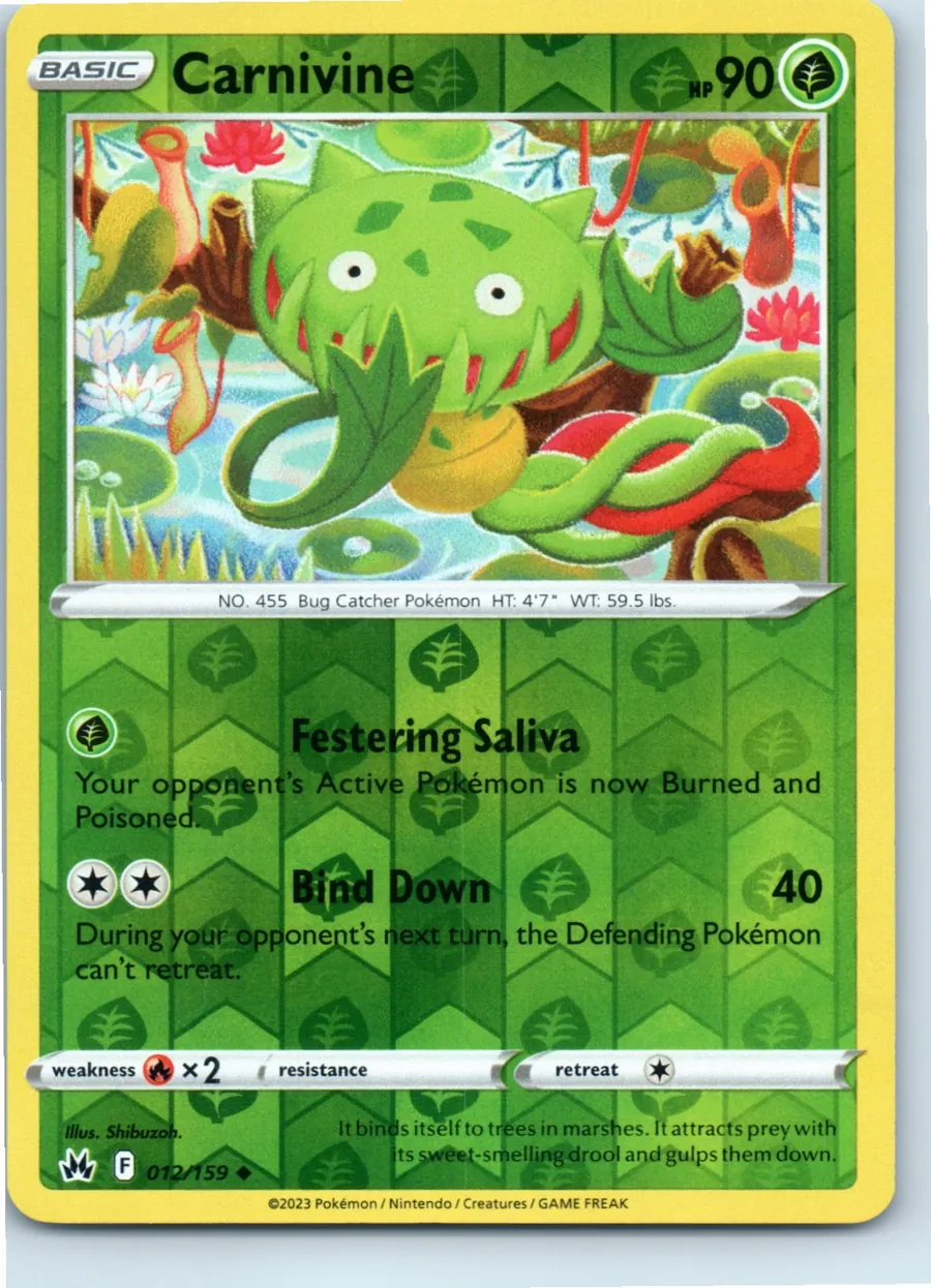 Carnivine 012/159 front, the actual card for sale
