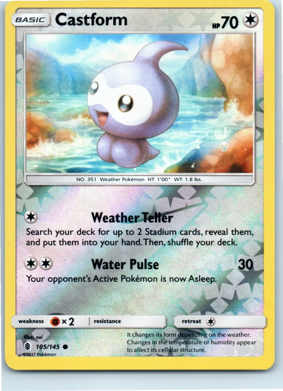 Castform 105/145 front, the actual card for sale