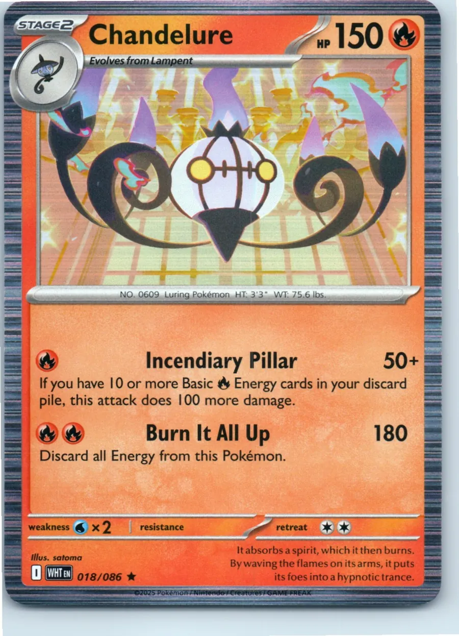 Chandelure 018/086 front, the actual card for sale