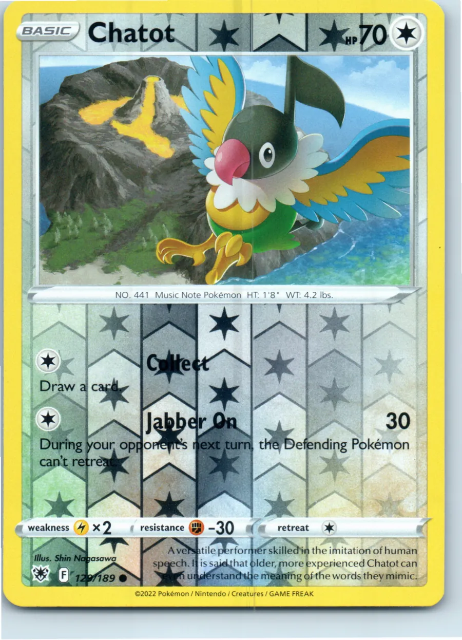 Chatot 129/189 front, the actual card for sale