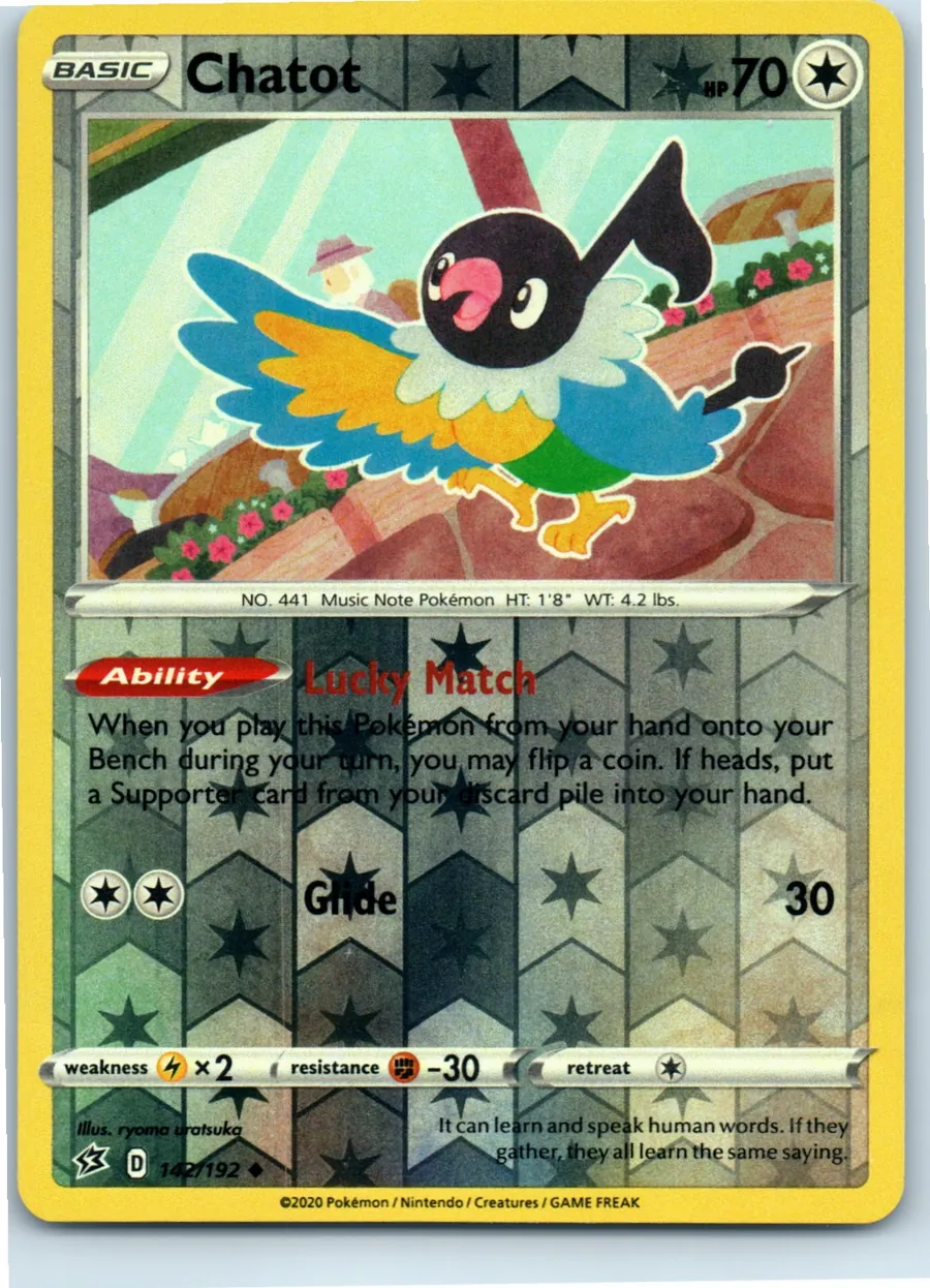 Chatot 142/192 front, the actual card for sale