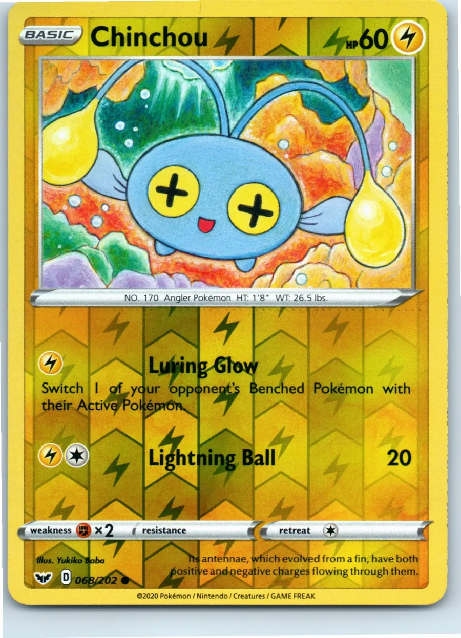 Chinchou 068/202 front, the actual card for sale