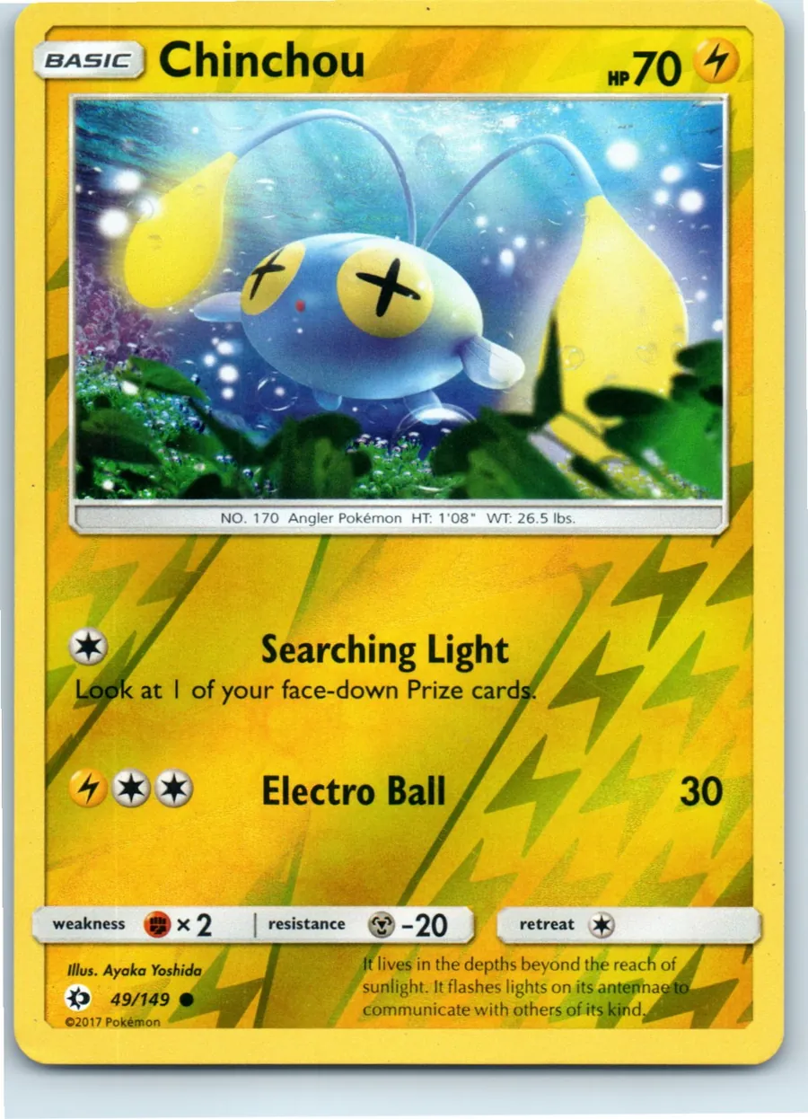 Chinchou 49/149 front, the actual card for sale
