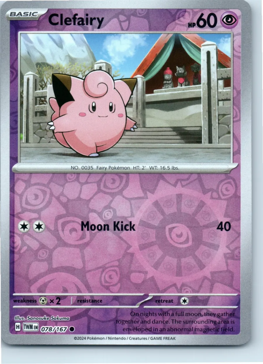 Clefairy 078/167 front, the actual card for sale