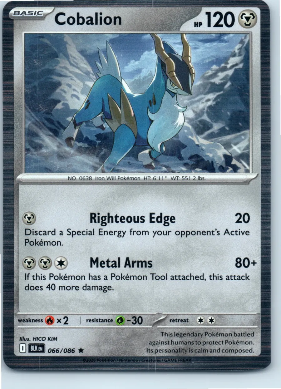 Cobalion 066/086 front, the actual card for sale