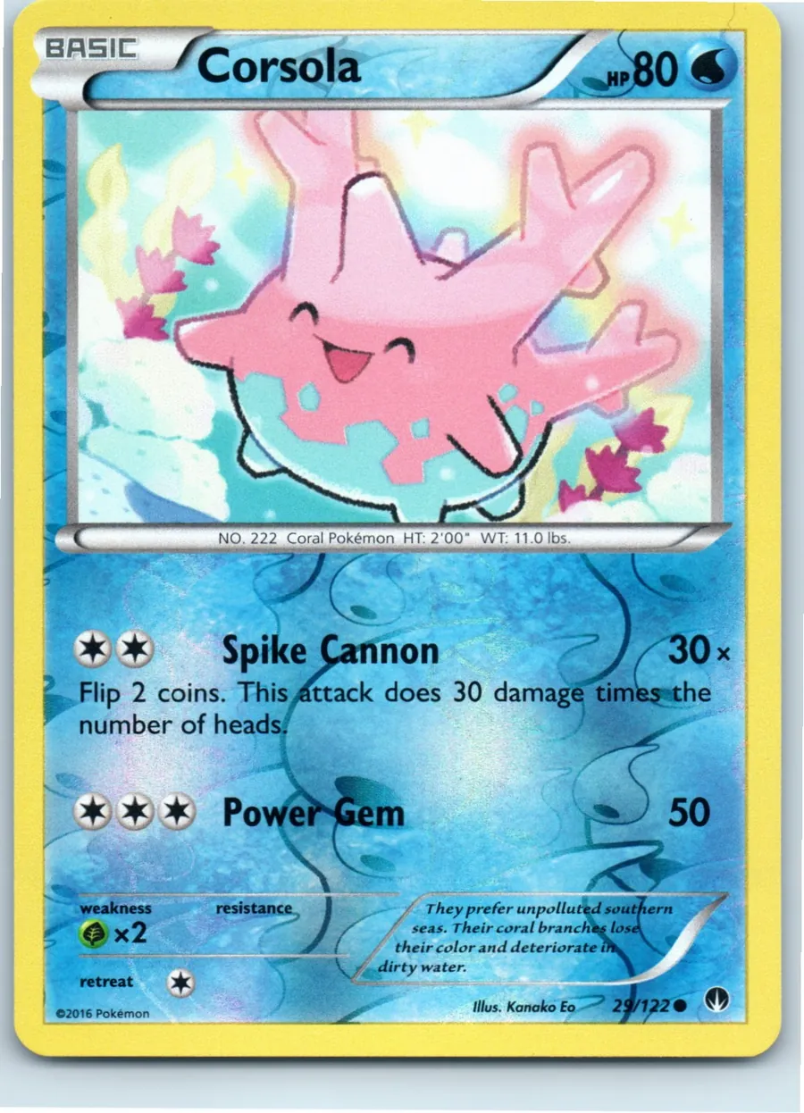 Corsola 29/122 front, the actual card for sale