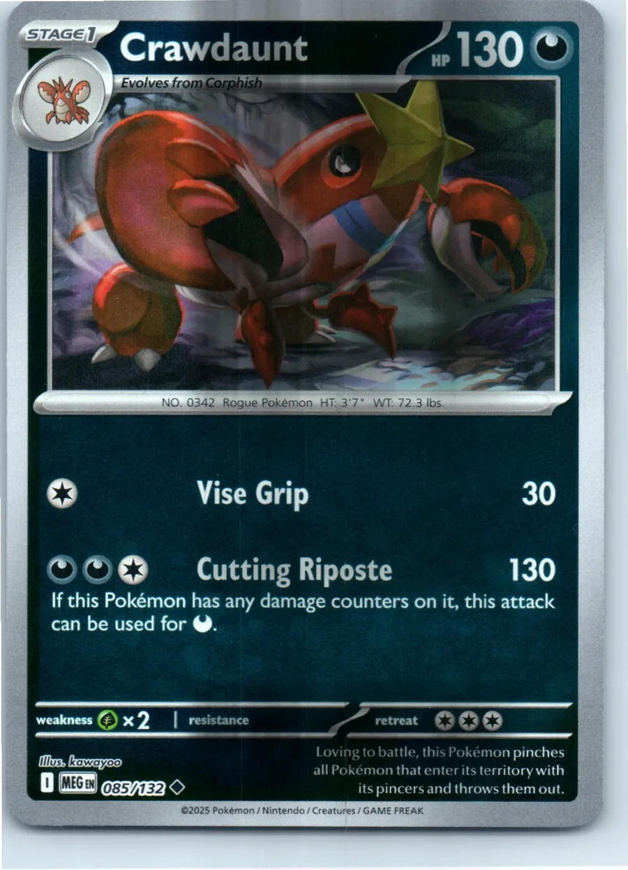 Crawdaunt 085/132 front, the actual card for sale