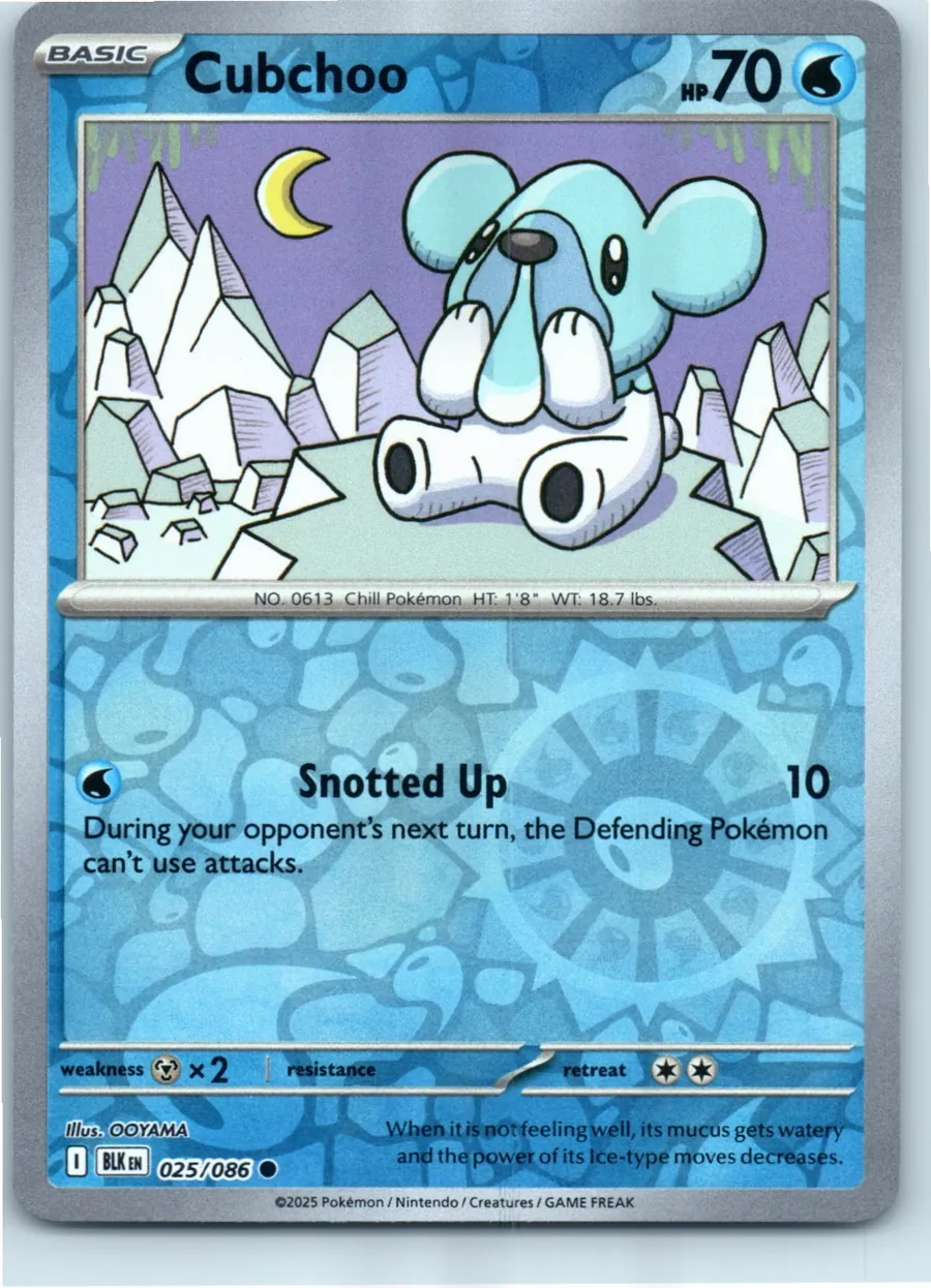 Cubchoo 025/086 front, the actual card for sale