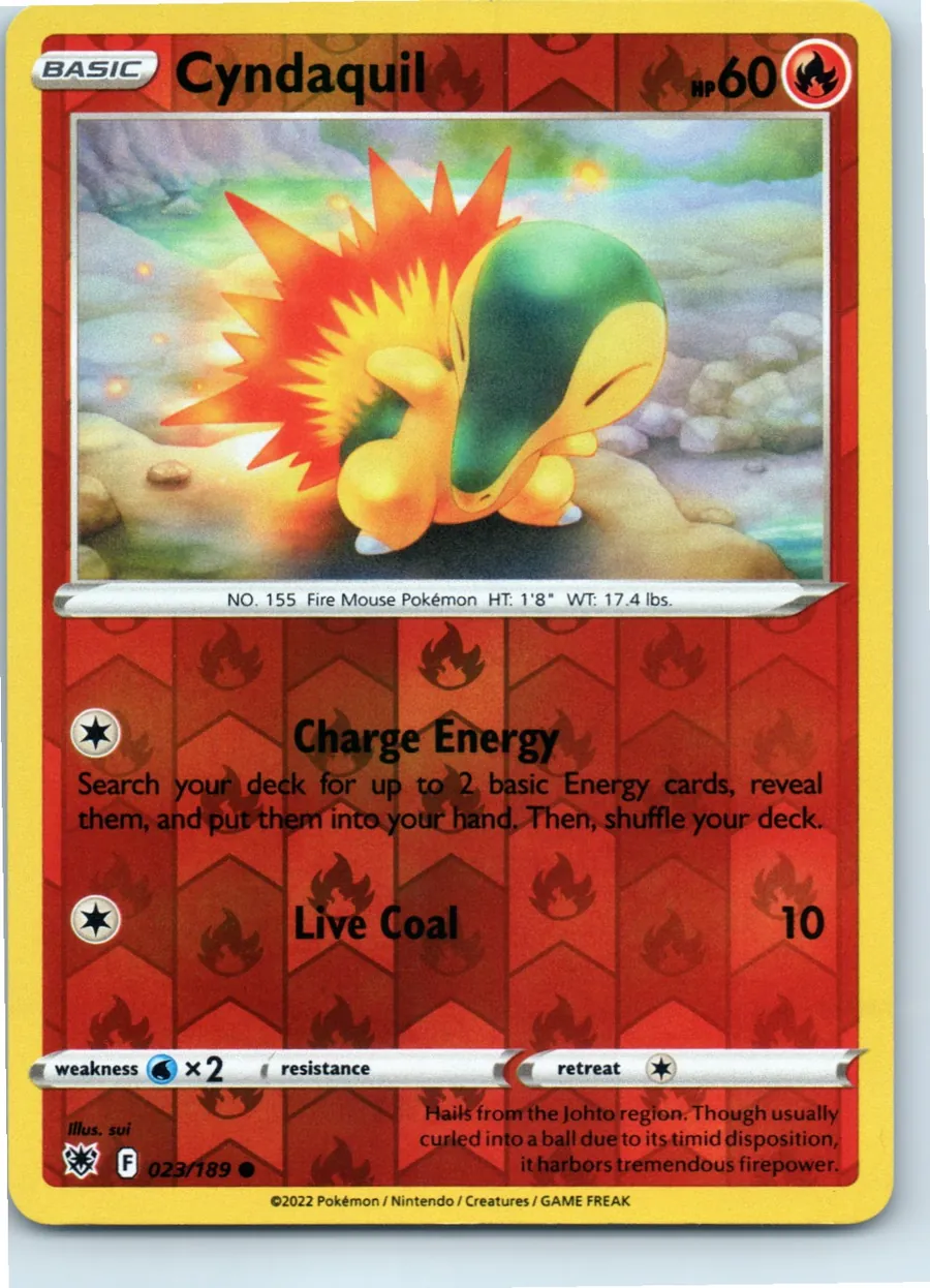 Cyndaquil 023/189 front, the actual card for sale