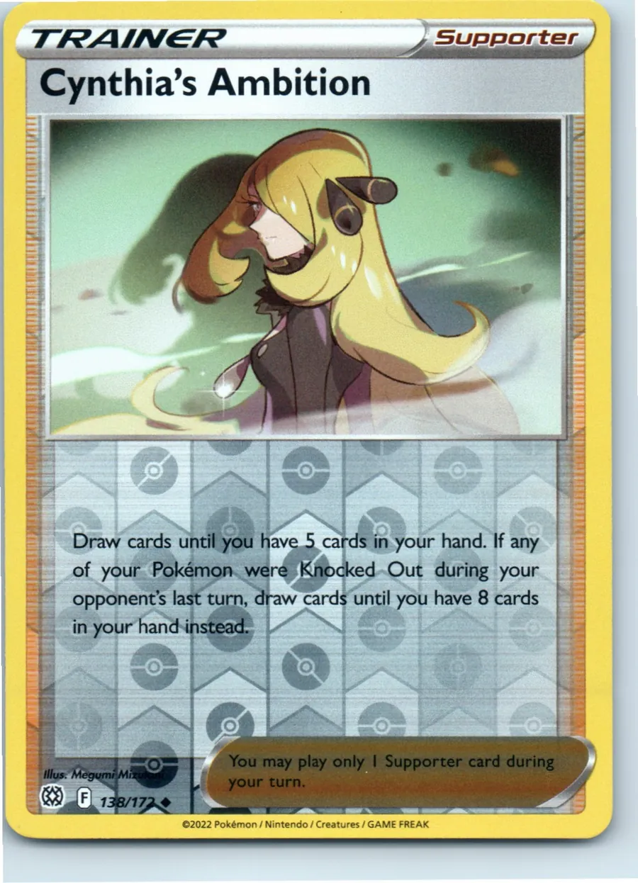 Cynthia's Ambition 138/172 front, the actual card for sale