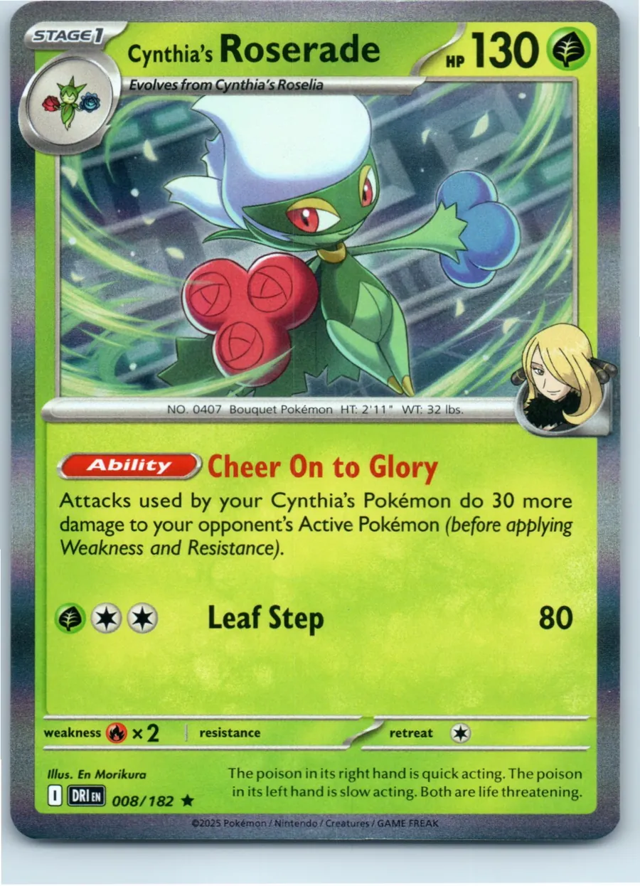 Cynthia's Roserade 008/182 front, the actual card for sale