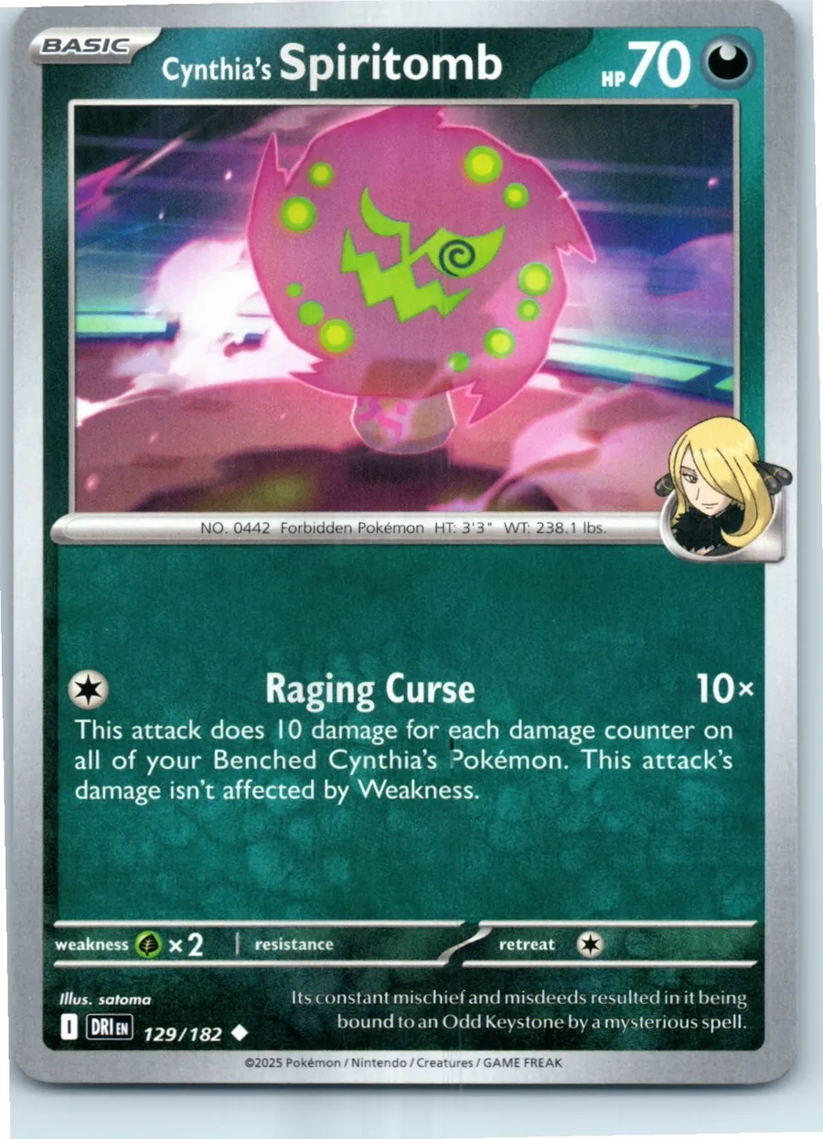 Cynthia's Spiritomb 129/182 front, the actual card for sale