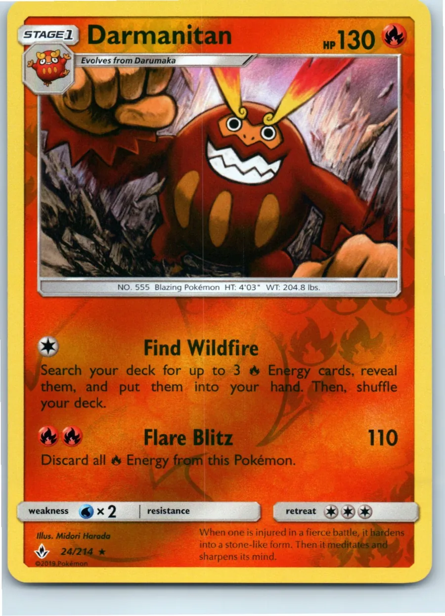 Darmanitan 24/214 front, the actual card for sale