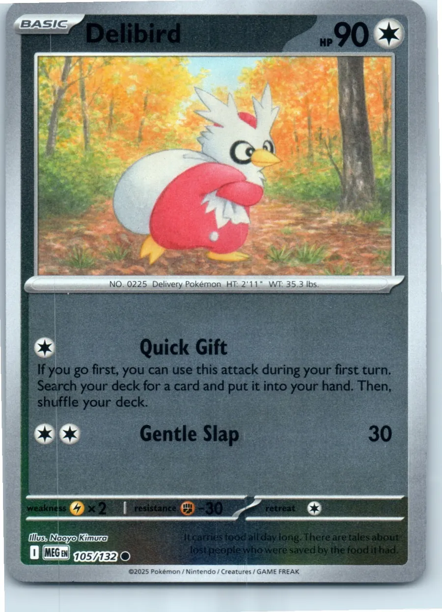 Delibird 105/132 front, the actual card for sale