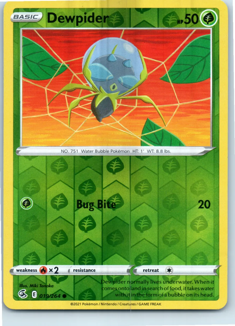 Dewpider 019/264 front, the actual card for sale