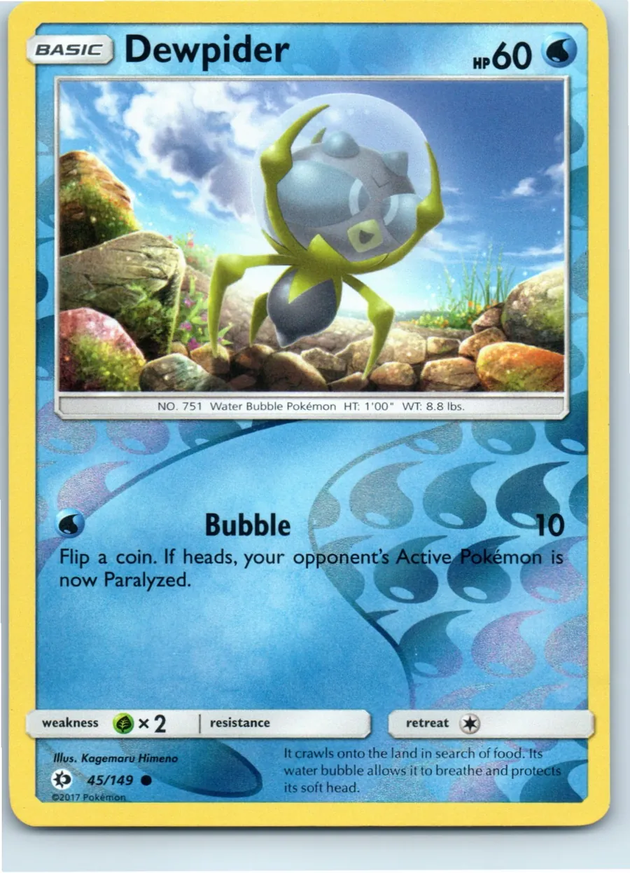 Dewpider 45/149 front, the actual card for sale
