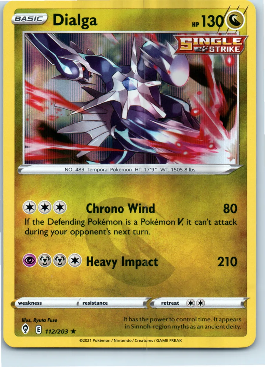 Dialga 112/203 front, the actual card for sale